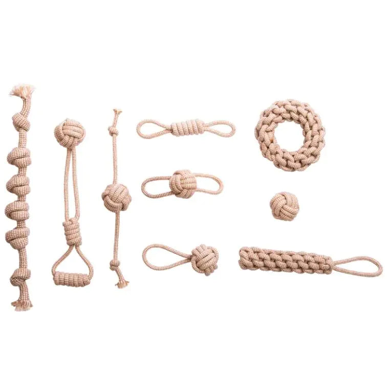 The Ranger Rope Kit™ — Natural Cotton & Hemp Dog Toy Set (9-Piece)